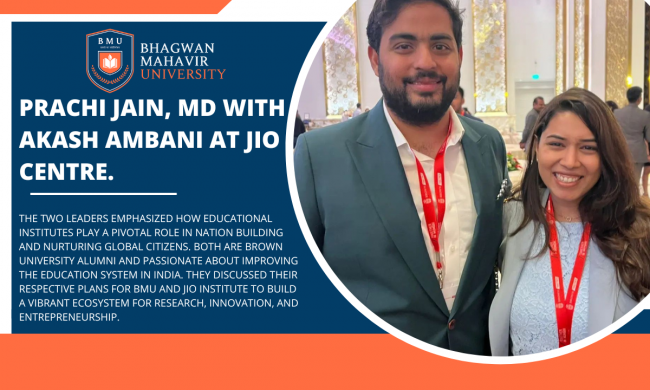 prachi jain md with akash ambani at jio centre